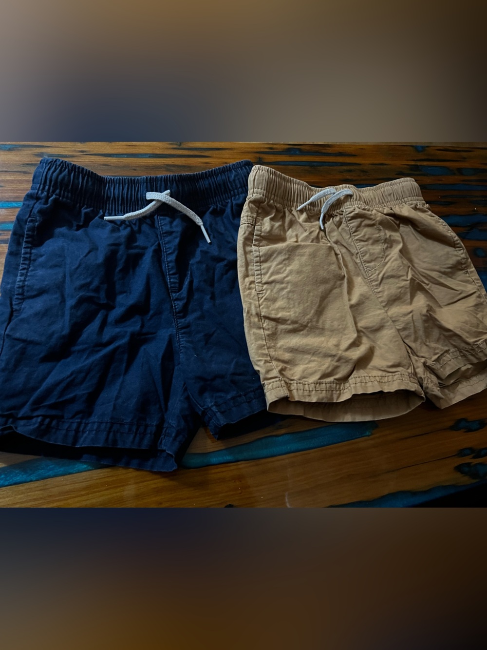 Old Navy Toddler Shorts, khaki and navy, size 2T, 2 pair